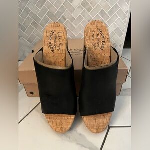 Kork-Ease Black Mules with Cork Sole-size 11. Runs small. Fits like a 10